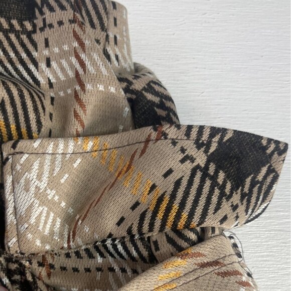 NY Invasion Plaid Mini Skirt Womens Small Brown New WOT Side Pockets - Picture 6 of 8